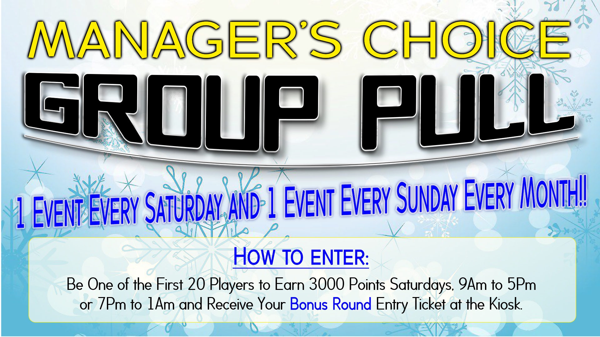 Participate In The Manager's Choice Group Pull At BJ's Bingo & Gaming